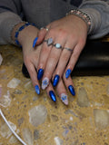 Blue Designs With 3d Flowers
